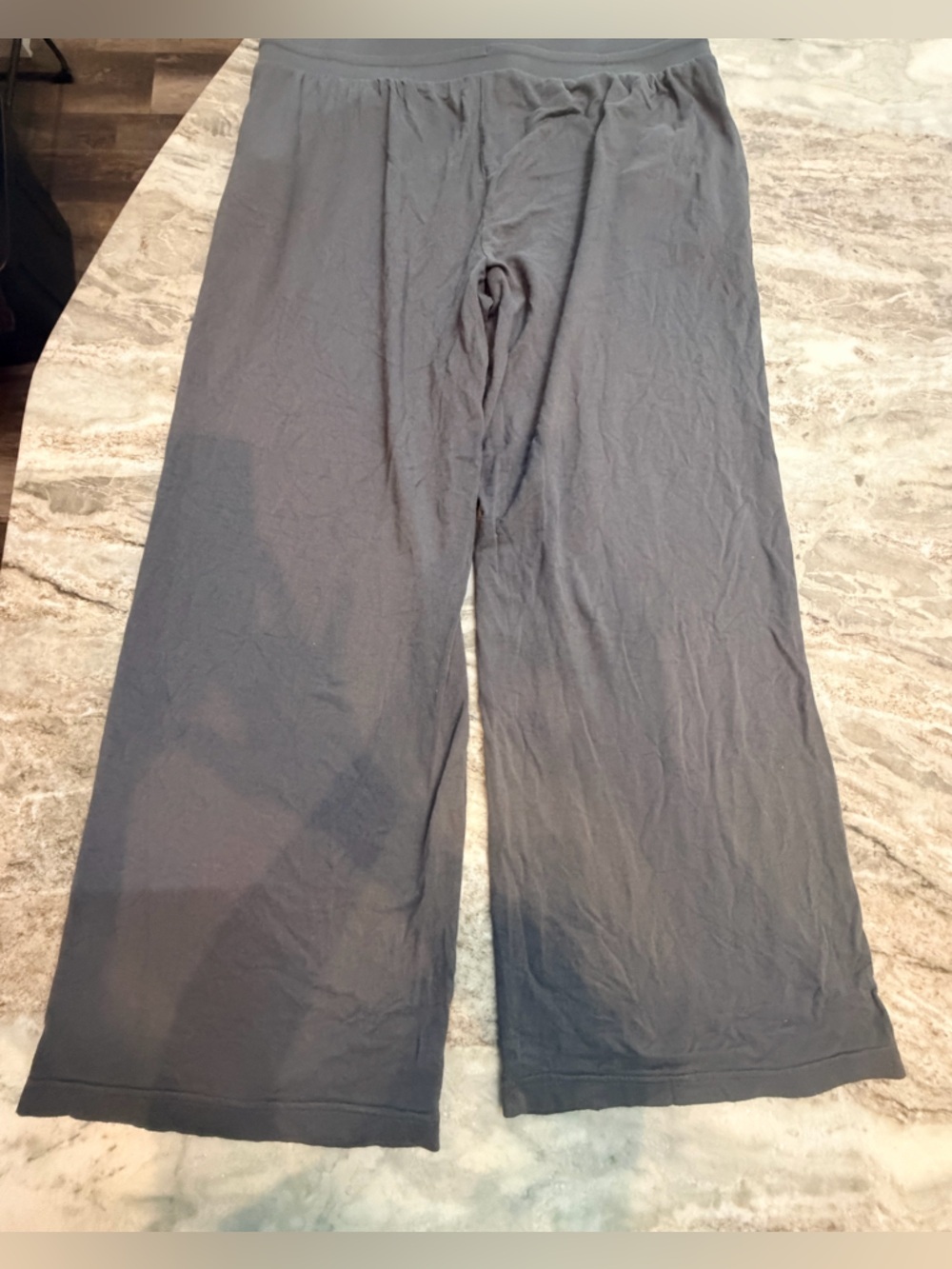 Terra & Sky 1X Wide Leg Lounge Pants Gray Stretch Pull On Plus Size - Picture 7 of 10
